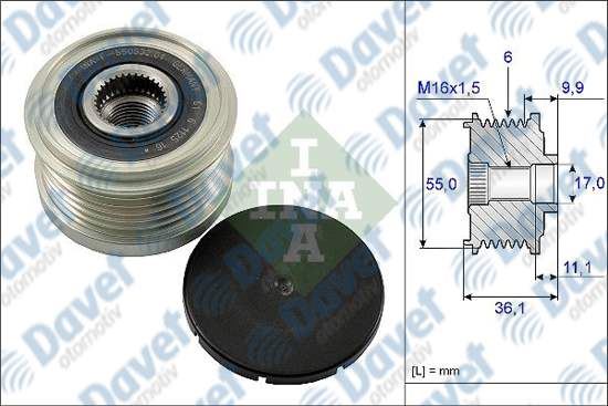 INA 535010310 Alternator Kasnagi Rulmanli Boxer Iii Jumper Iii 3.0hdi Ducato Iii Daily 3.0jtd